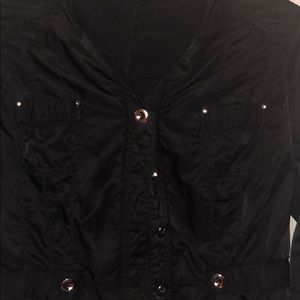 WHBM black lightweight jacket silver buttons